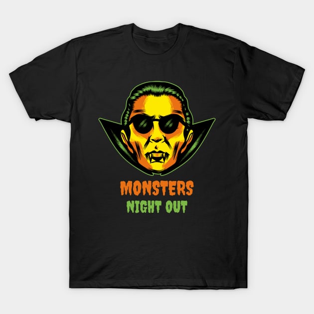 Monsters Night Out Creepy Halloween Gift T-Shirt by BarrelLive